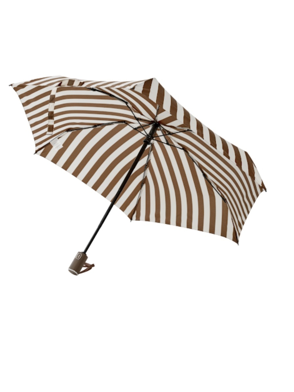 Trina Turk Brown and White Striped Compact Umbrella NWT